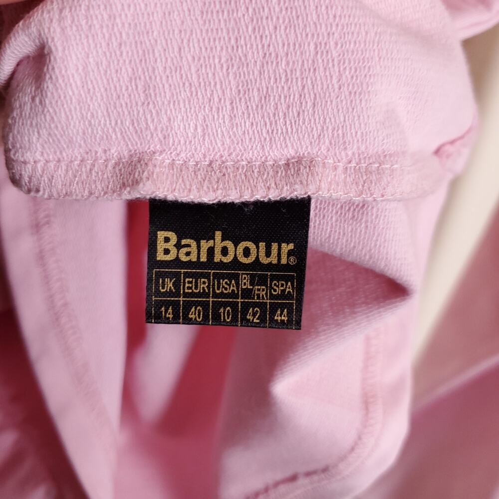 NWT BARBOUR Mock Neck Long Sleeve Top Turtleneck Terry Bubblegum Pink Sz 10 - Picture 9 of 13